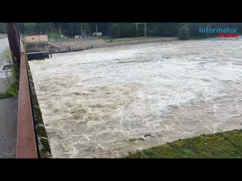 Czchów - Zapora - zrzut wody, Ostrów - wysoki stan rzeki Dunajec - 07.08.2023 r.
