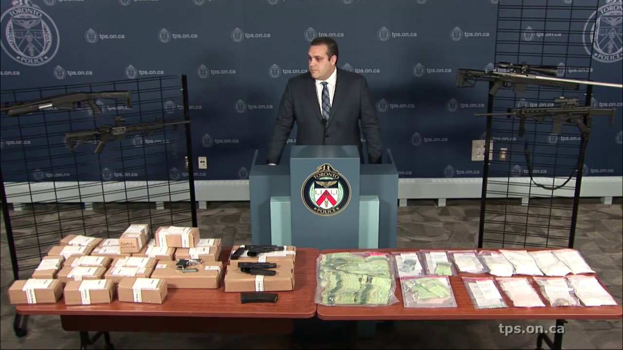 News conference on four arrests as well as drug and firearm seizures