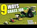 9 WAYS TO GRASS JOB IN Farming Simulator 19
