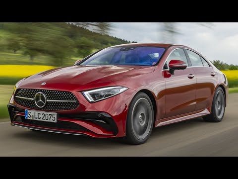 2022 New Mercedes-Benz CLS 300d Facelift in Hyacinth Red - Driving, Exterior and Interior