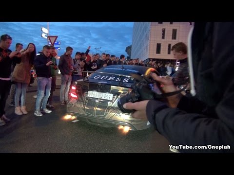Mercedes C63 AMG Black Series spitting flames! - Team Galag Gumball 3000