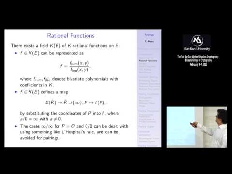 3rd BIU Winter School on Cryptography: How Pairings Work - Florian Hess