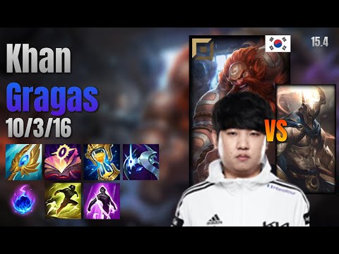 Khan Top Gragas vs Pantheon lol KR solo rank Full Game 15.4 | 칸 그라가스 vs 판테온