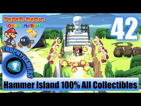 Paper Mario The Origami King - Hammer Island 100% All Collectibles Gameplay Walkthrough Part 42