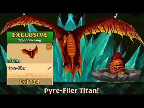 Freya's Blessing Feast "Pyre-Flier" Max Level 134  - Exclusive Typhoomerang - Dragons:Rise of Berk