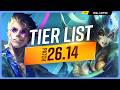 NEW TIER LIST For PATCH 26 14 League Of Legends