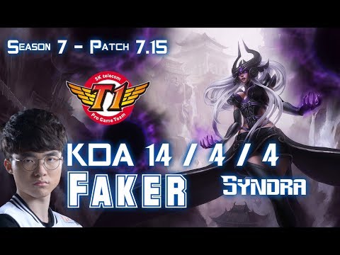 SKT T1 Faker SYNDRA vs TALIYAH Mid - Patch 7.15 KR Ranked