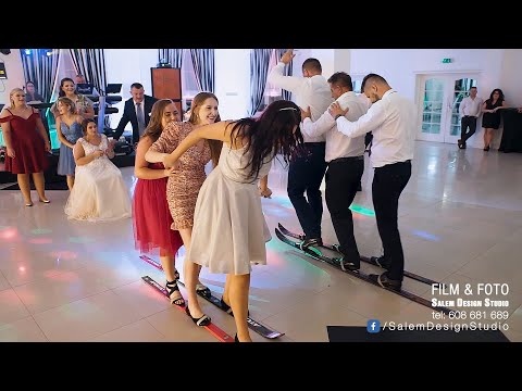 OCZEPINY zabawa: NARTY  😂 - Zespół REMO DANCE z Wyszkowa Wesele Izy i Mikołaja