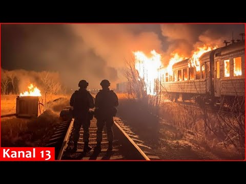 (Видео) Саботажи зад фронта: бунтовници от "Свобода на Русия" палят влакове