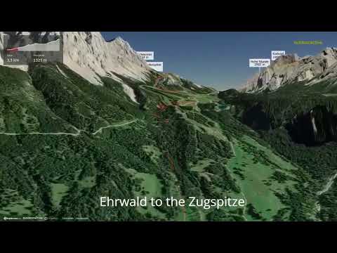 Ehrwald to the Zugspitze ∆ hiking trails ∆ 3d-trail.com/austria/