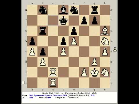 Dudin, Gleb vs Ponomariov, Ruslan | 50th Sparkassen Chess Open A 2023, Dortmund GER