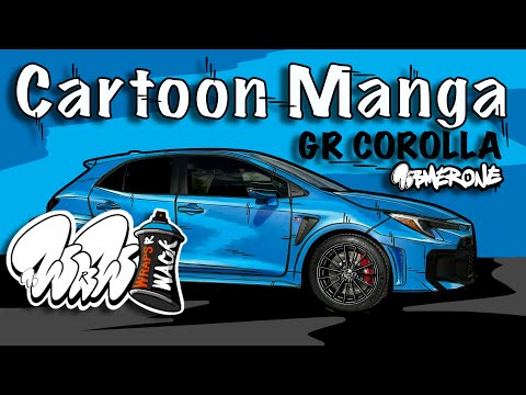 Cartoon Manga Anime GR Toyota Corolla Spray Paint Job