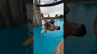 When it&#39;s cold water in Water park 😱🫣😅😁 #challenge #bluetree #pool #bluetreephuket #phuket #flip