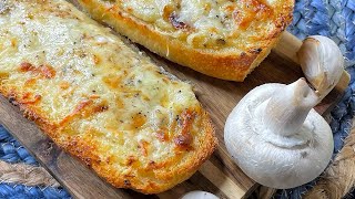 לחם שום קונפי וגבינות כמהין 🍄🧀 טוסט פתוח קריספי עם ממרח שום קונפי וגבינות כמהין #shorts