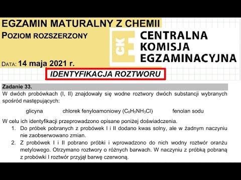 ZADANIE 33 CKE 2021 MAJ IDENTYFIKACJA ROZTWORÓW. #chemia #chemistry