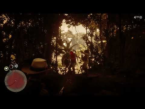 Red Dead Redemption 2 John Marston falling in the Guarma trap.