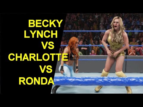 WWE 2K19 Becky Lynch vs Charlotte Flair vs Ronda Rousey  - Triple Threat