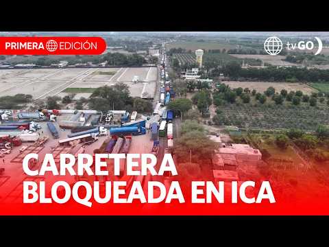Huaico interrumpe la Panamericana Sur en Ica | Primera Edición | Noticias Perú