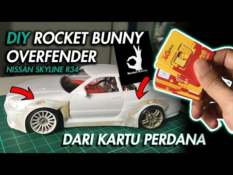 HOW TO MAKE ROCKET BUNNY OVERFENDER | CARA MEMBUAT OVERFENDER KYOSHO NISSAN SKYLINE R34 1:28