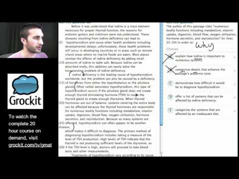 Grockit GMAT TV Lesson 8, Part 1 (Verbal Critical Reasoning)