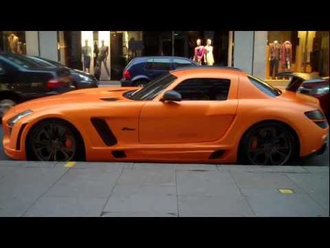 Arab Supercars in London - Matte Orange FAB Design SLS AMG Gullstream