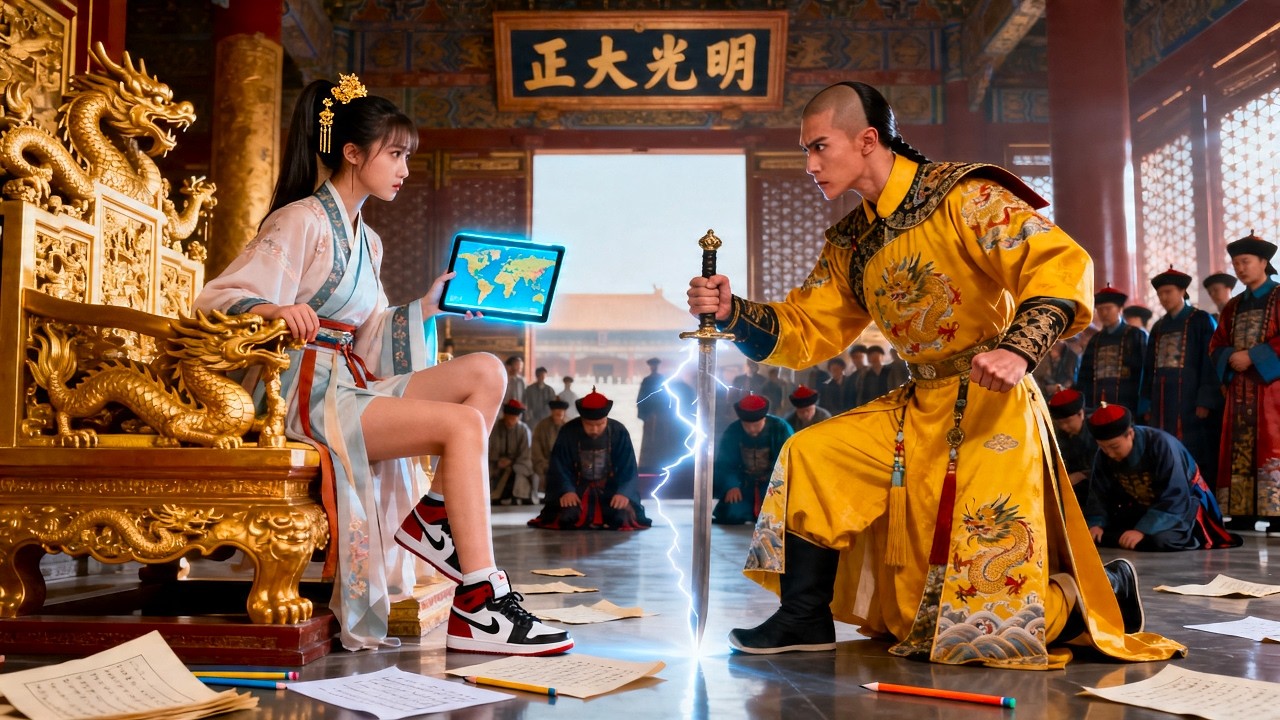 現代穿越女腳踩龍椅，皇帝劍柄捏碎滴血暴怒下旨，文武百官嚇癱竊語：陛下瘋了！《亲爱的皇帝陛下》