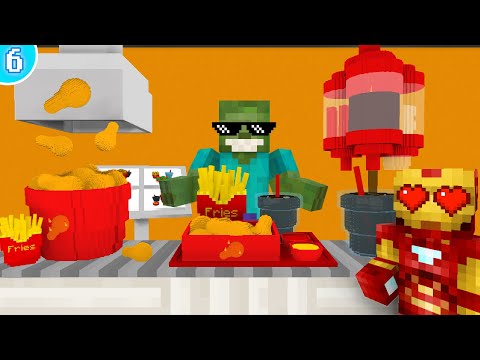 🍗  Work At Fried Chicken Place - Minecraft Animation