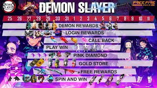 FF Max 🔥 Demon Slayer 🥳 Free Rewards  Event 