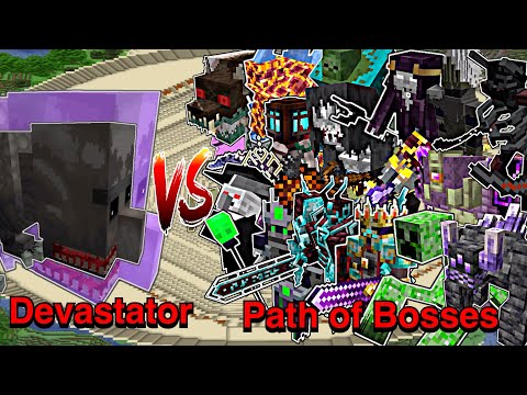 Minecraft |Mobs Battle| Devastator (Illage and Spillage) VS Path of Bosses