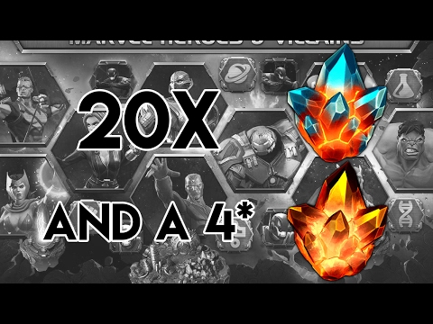 20x Premium Hero Crystals + a 4 Star Crystal Opening!! - Marvel Contest of Champions