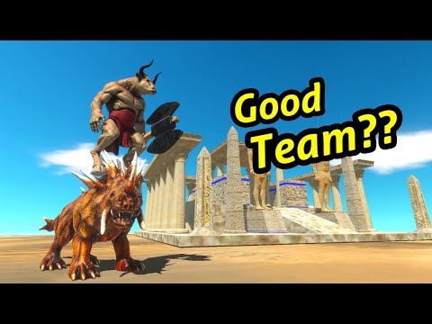 Minotaur with hellhound vs boss factions animal revolt battle simulator