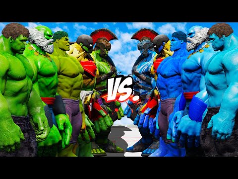 TEAM GREEN HULK  VS TEAM BLUE HULK - EPIC SUPERHEORES WAR