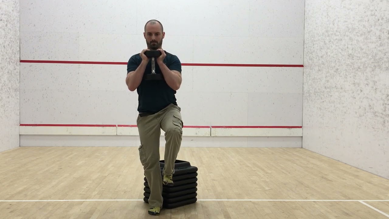 13. Single Leg Goblet Box Squat (Front View)
