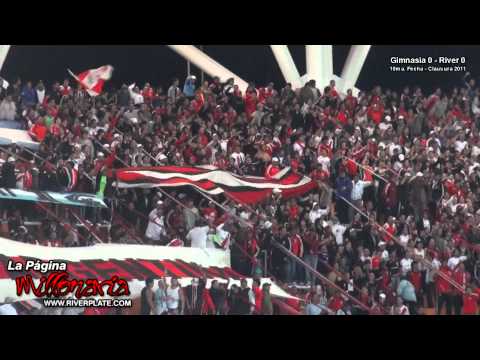 "Para ser campeón hoy hay que ganar... explota el Estadio Unico" Barra: Los Borrachos del Tablón &bull; Club: River Plate &bull; País: Argentina