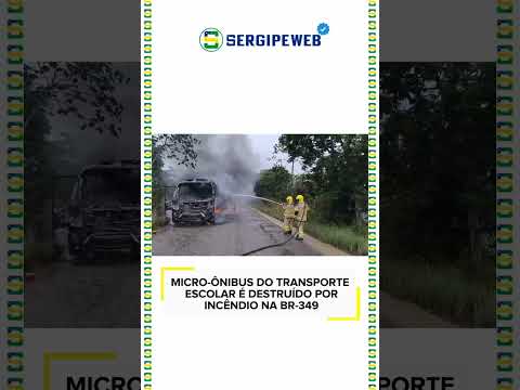 🚨🔥 MICRO-ÔNIBUS DO TRANSPORTE ESCOLAR É DESTRUÍDO POR INCÊNDIO NA BR-349
