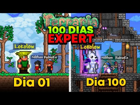 JOGUEI 100 DIAS NO TERRARIA EXPERT EM TRIO feat Nilthon, RubioKn