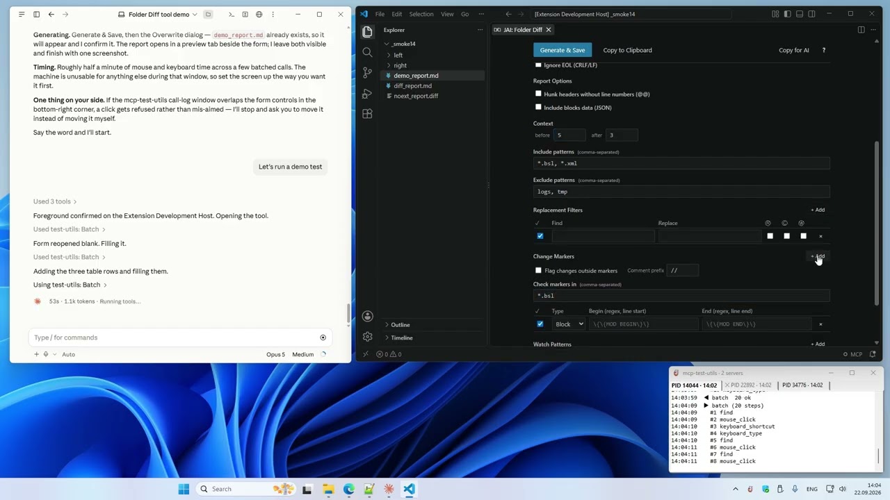 MCP Test Utils 3.25.1 — VS Code demo