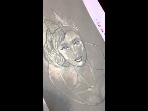 Color pencil illustration Snow White vs the Evil Queen by dada