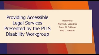 Providing Accessible Legal Services