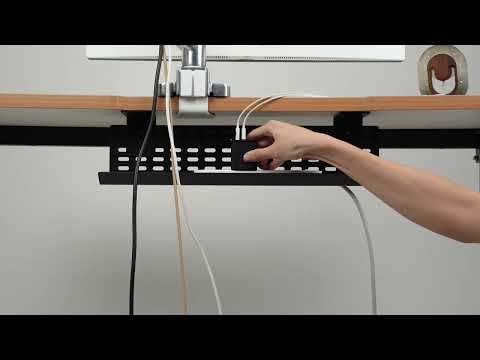 Khay Đi Dây HyperWork CM03 Thép | Tải Trọng 10kg | Lắp Đặt Kẹp Bàn & Bắt Vít | Thiết Kế Lỗ Thông Minh | 2 Kích Thước/Màu Sắc