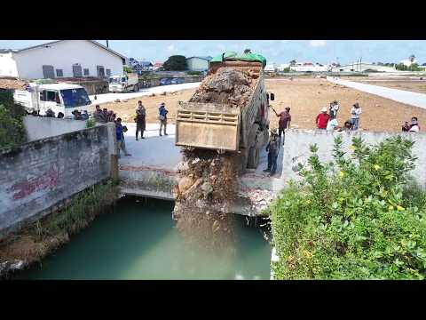 Wow!! Big Lake Project By Bulldozer Komatsu D20p With 5Ton Truck Group