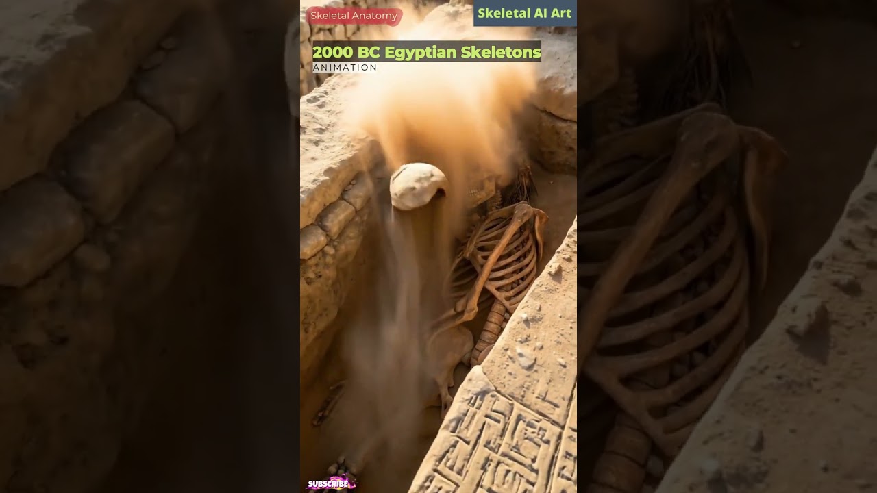 Illustration of 2000 BC Egyptian Skeletons Animation | Skeletal AI Art | 02