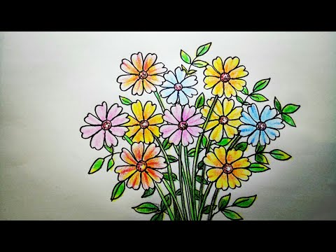  Mewarnai  Bunga  Mawar  Dengan  Crayon  87 Gambar Bunga  
