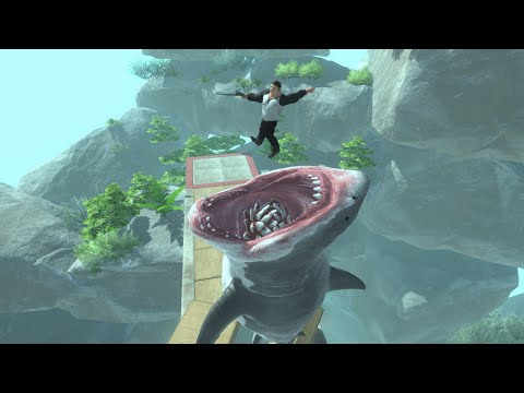 [ Dangerous Sea ] Run Away from Mutant Megalodon  - Animal Revolt Battle Simulator
