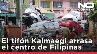 El tifón Kalmaegi deja 2 muertos y miles de desplazados en Filipinas