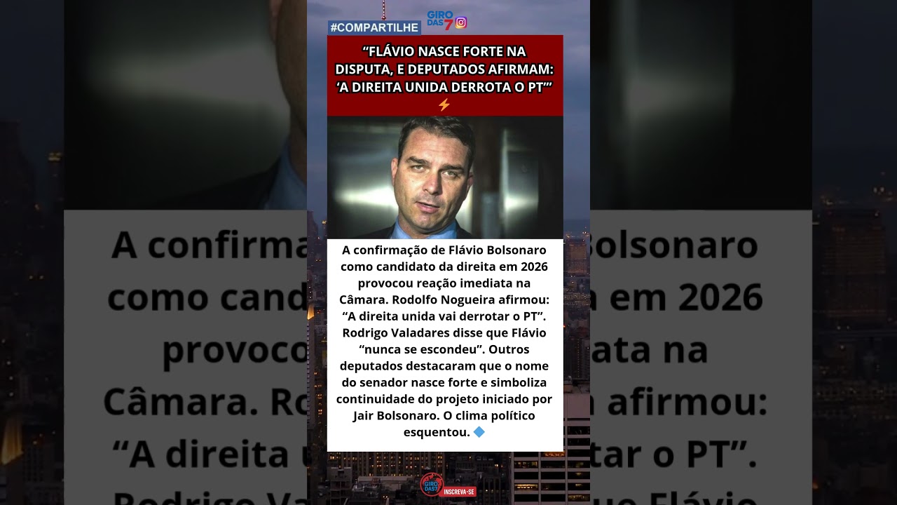 Direita reage à escolha de Flávio Bolsonaro