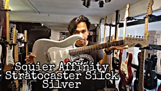 Video thumbnail for Squier Affinity Stratocaster Silck Silver ( Sound Sample ) by irsan nursany
