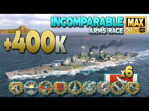 "Incomparable": Battleship  with +400k on map Loop - World of Warships