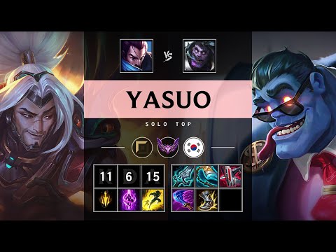 Yasuo Top vs Dr. Mundo: Dominating - KR Master Patch 14.22