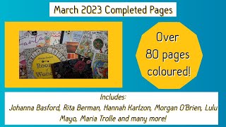 Completed Adult Colouring Book Pages - March 2023